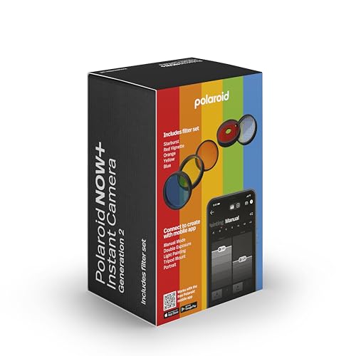 Polaroid Now+ 2nd Generation I-Type Instant Film Bluetooth Connected App Controlled Camera - Black (9076)