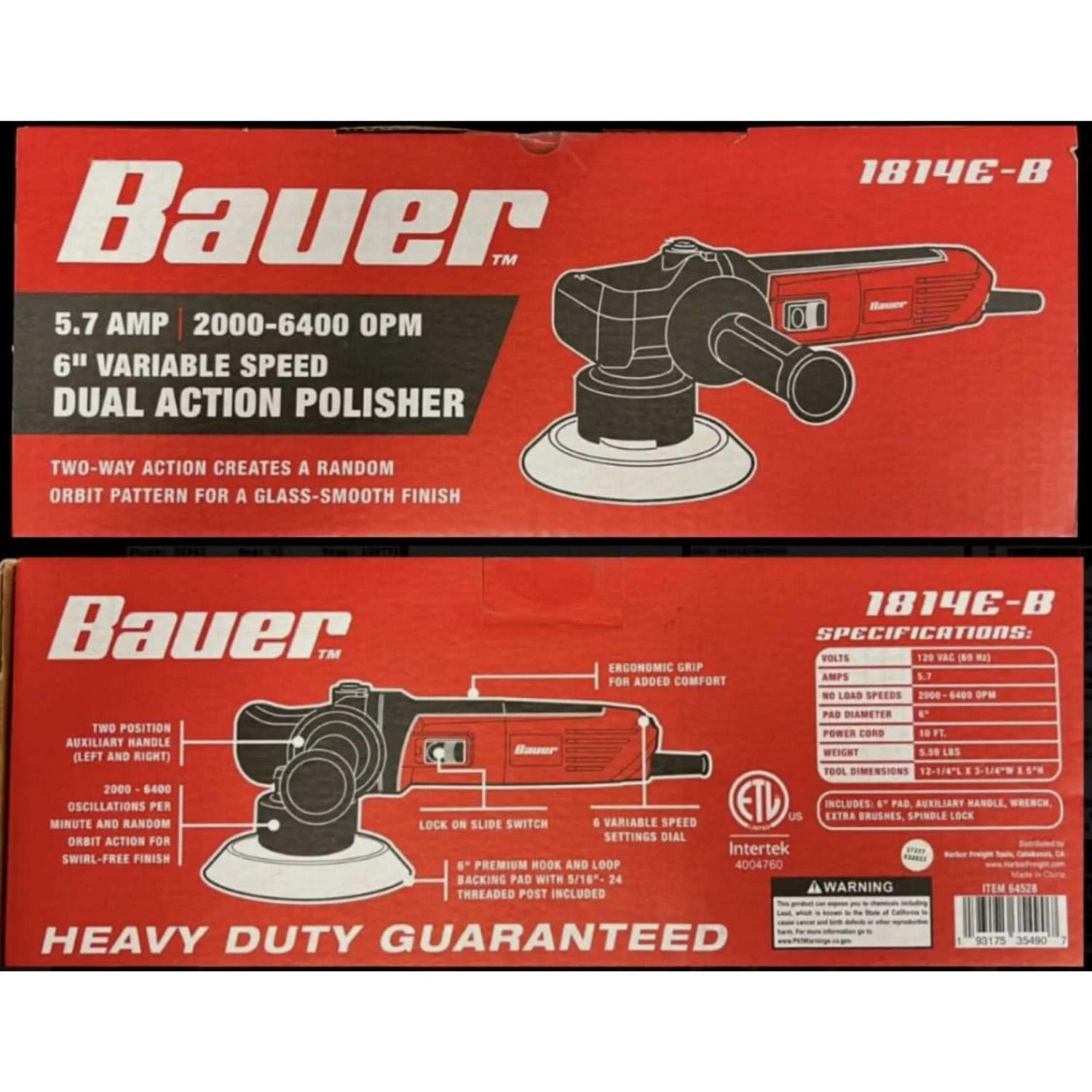 Bauer 5.7 Amp 6 in. Short-Throw Random Orbit DA Polisher/Sander - Shop Hardware Tools Online Store