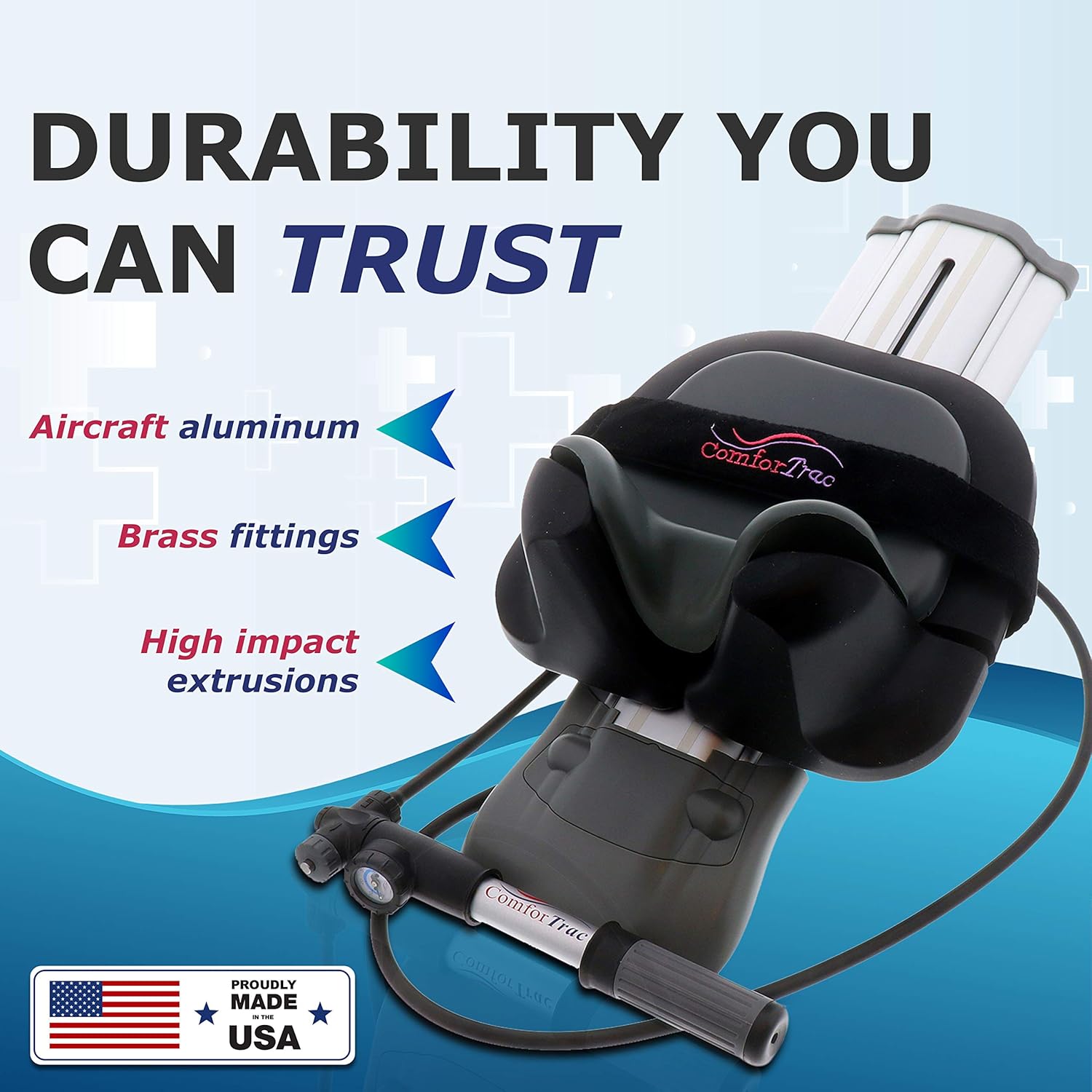 ComforTrac Cervical Home Traction 1.0 - The Original ComforTrac, for Spinal Decompression, Relieving Pinched Nerves, and Cervical Pain, with Carrying case.