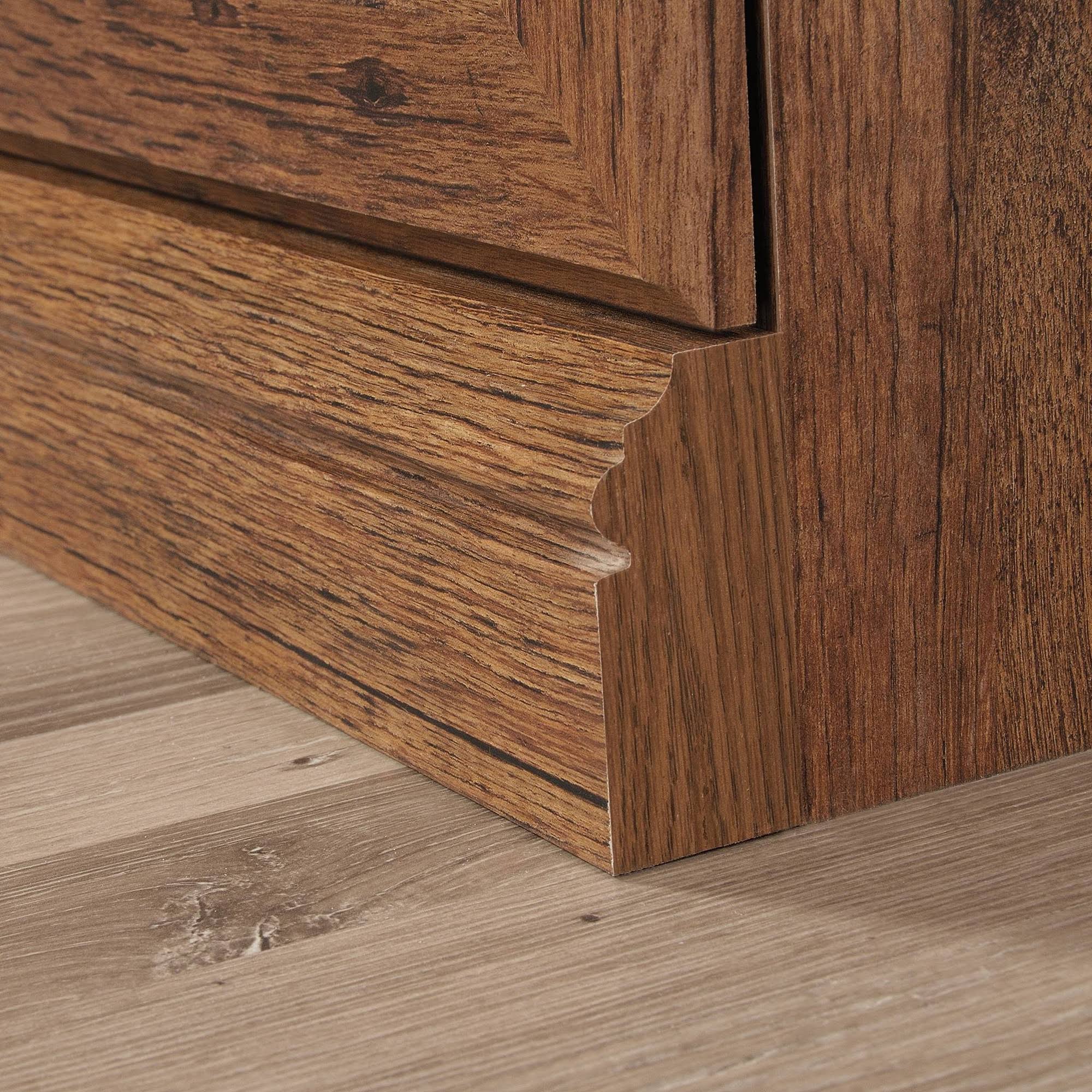Sauder 5-Shelf Bookcase with Doors in Vintage Oak