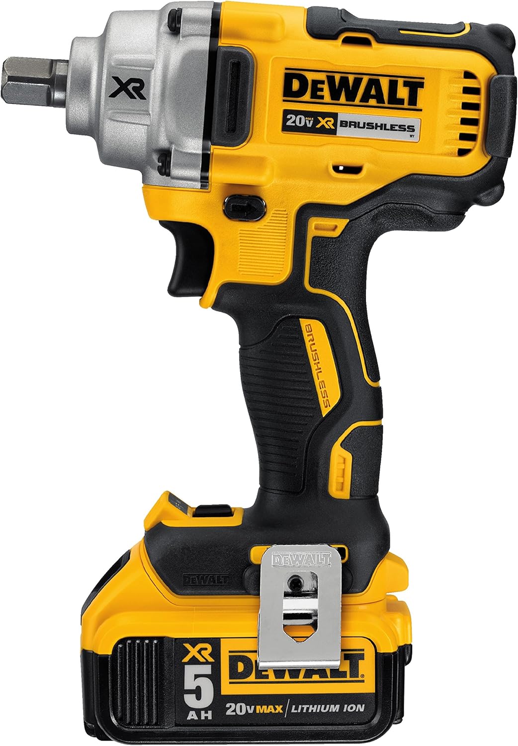 DEWALT 20V MAX* XR Cordless Impact Wrench Kit with Detent Pin Anvil, 1/2-Inch (DCF894P2)
