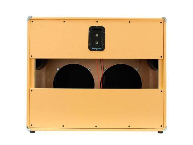 Seismic Audio 2x12 Empty Guitar Speaker Cabinet Orange Tolex Cab 212 Black - Luke-2x12V_ORBL