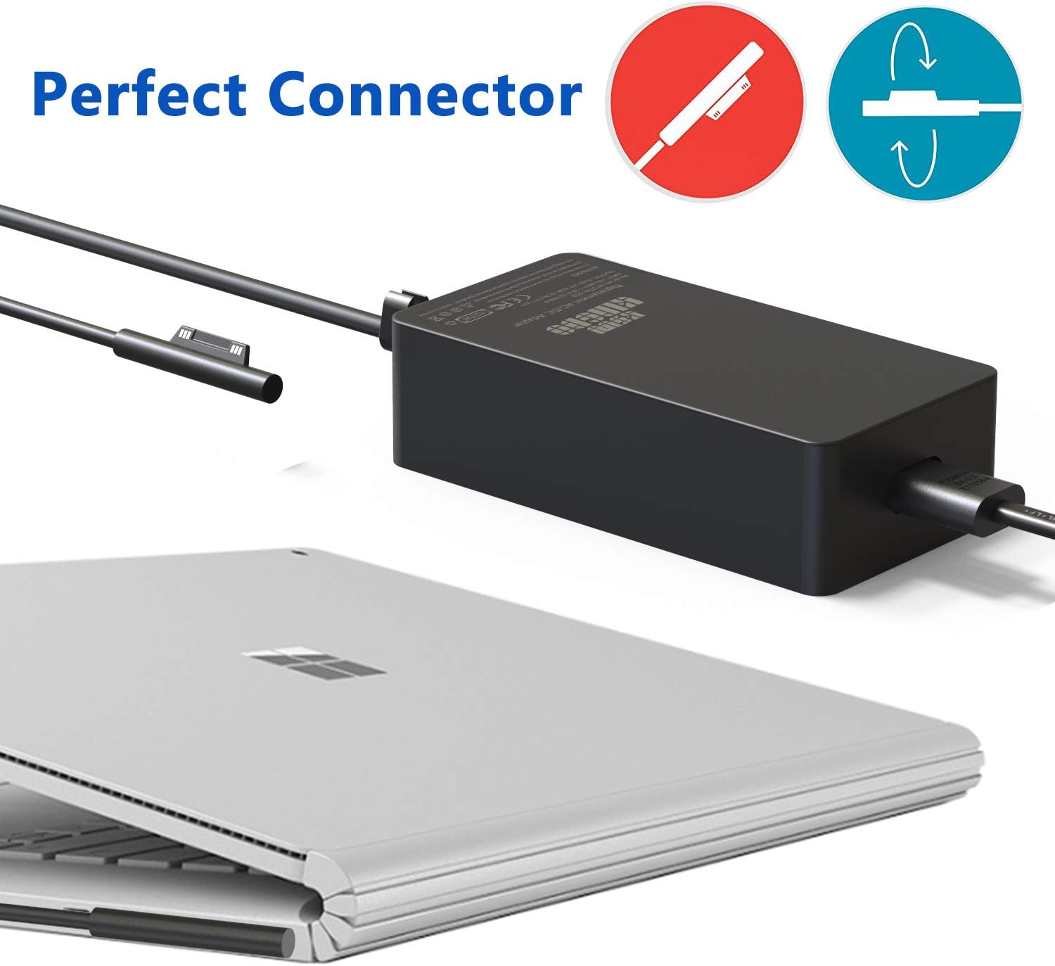Surface Book 3 Charger, 127W 15V 8A Power Adapter Compatible with Surface Book 3/2/1, Surface Pro 8/Pro X/Pro 7/Pro 6/Pro 5/Pro 4/Pro 3,Surface Laptop Studio/3/2/1, Surface Go 3/2/1 With Carrying Case