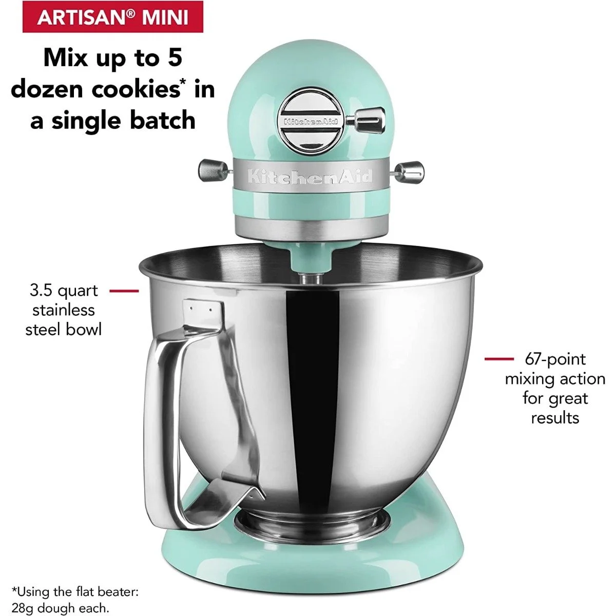 KitchenAid 3.5-Quart Artisan Mini Plus Tilt-Head Stand Mixer | Ice Blue