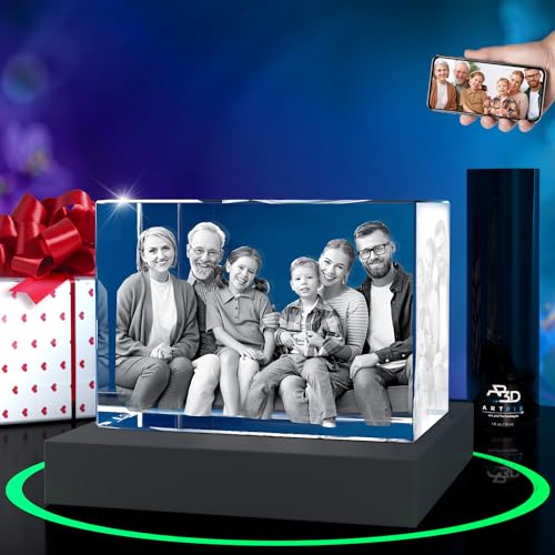 ArtPix 3D Premium Crystal Photo, Personalized Gifts for Mom, Women, Wife, Men, Her, Husband,Grandma, Great Customized Gift With Your Own Photo, Custom Birthday 3D Picture Rectangle, Couples Gifts