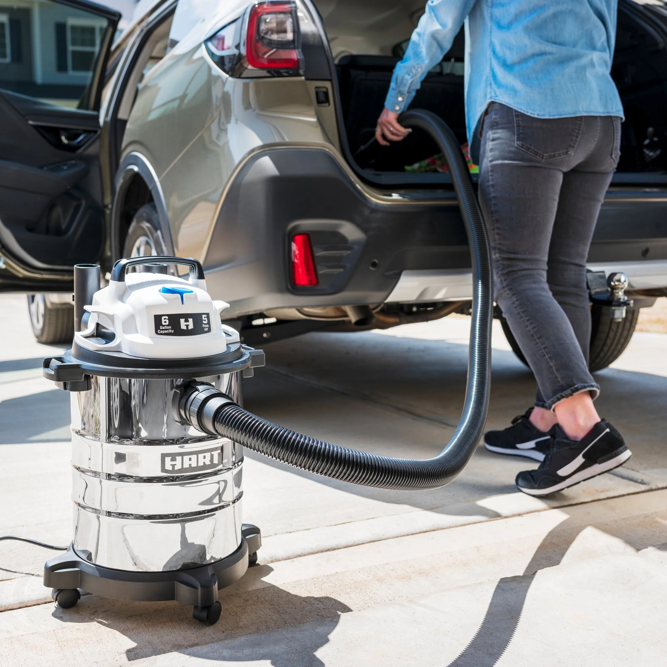 HART 6 Gallon 5 Peak HP Stainless Steel Wet/Dry Vacuum, VOC608S 3702