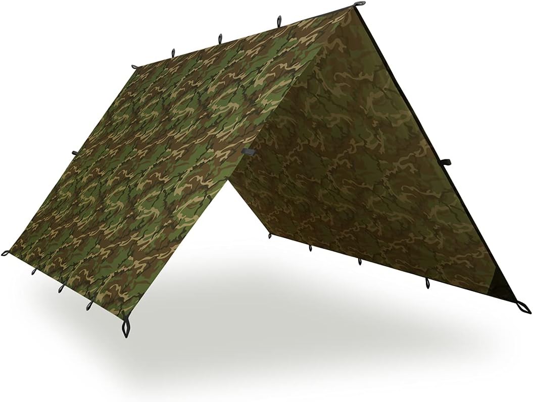 Aqua Quest Safari Tarp - 100% Waterproof Lightweight SilNylon Bushcraft Camping Shelter - 20x13 ft Olive Drab Pack of 2