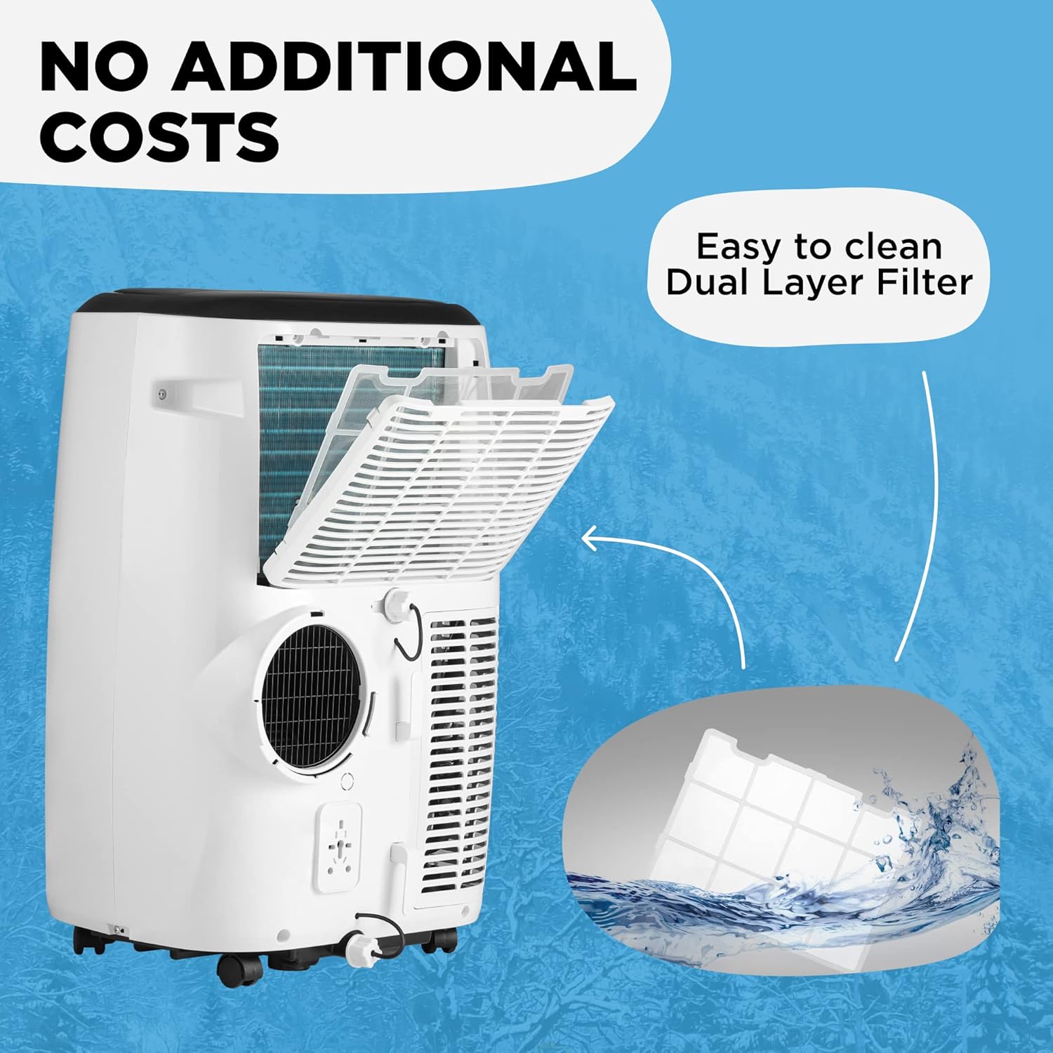 Portable Air Conditioners AIRO, 14000 BTU Portable AC Unit for Room 700 sq. ft, Floor Standing with Remote Control & DYI Installation Kit, New 2024 model