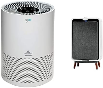 BISSELL air320 Smart Air Purifier with HEPA and Carbon Filters for Large Room and Home, Quiet Bedroom Air Cleaner, Auto Mode, 2768A, White/Grey