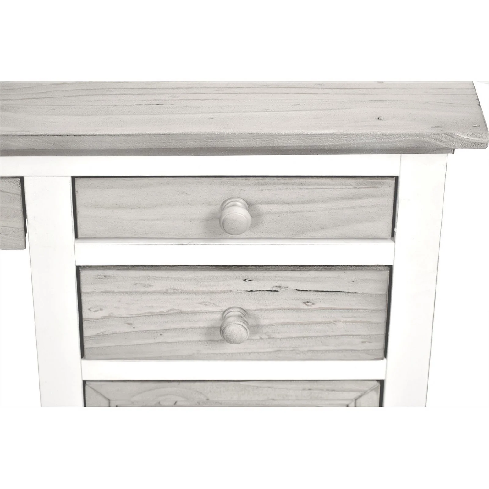 Sea Wind Florida Islamorada Wood Desk & Chair Set in Gray/White