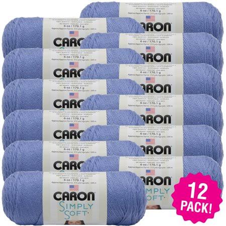 Caron Simply Soft Solids Yarn - Lavender Blue, Multipack of 12
