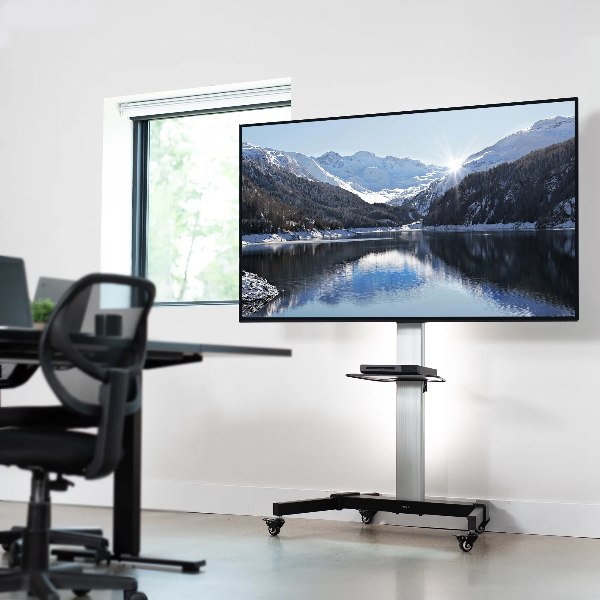 VIVO Heavy Duty TV Cart for Flat Screen Panel Mobile Stand fits 32" to 83"