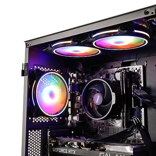 MXZ Gaming PC Desktop Computer, AMD Ryzen 5 5600, RTX4060,16GB DDR4, NVME 1 T SSD, 6RGB Fans, Win 11 Pro Ready, Gamer Desktop Computer(R5 5600| RTX4060)