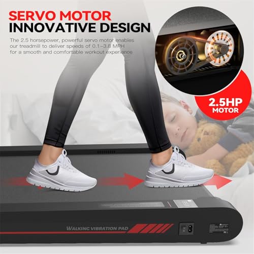 Sperax Walking Vibration Pad with APP, 3 in 1 Under Desk Treadmill, 2.5HP Low Noise Walking Treadmill Pad with Remote Control,Portable Treadmills for Home Office