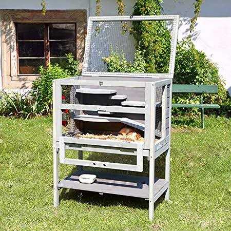 Aivituvin Hamster Cage Large Guinea Pig Cage with Metal Frame Movable Rat Habitat with Aluminium Alloy Edge,Plastic Deep Not Leakage Pull Out Tray,Storage - Pet Supplies online store