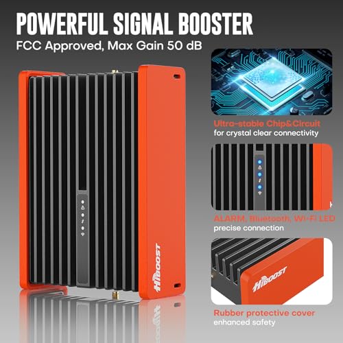 Cell Phone Signal Booster for Truck | High PowerTruck Booster Kit| 4G& 5G LTE Omni-Directional Adjustable Antenna for All Carriers-Verizon,T-Mobile,AT&T | Pickup SUV OTR Booster FCC Approved