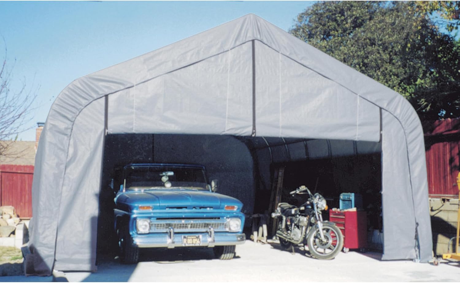 ShelterLogic 22Ft.W Peak Style Instant Garage - 20ft.L x 22ft.W x 13ft.H, Model Number 82043