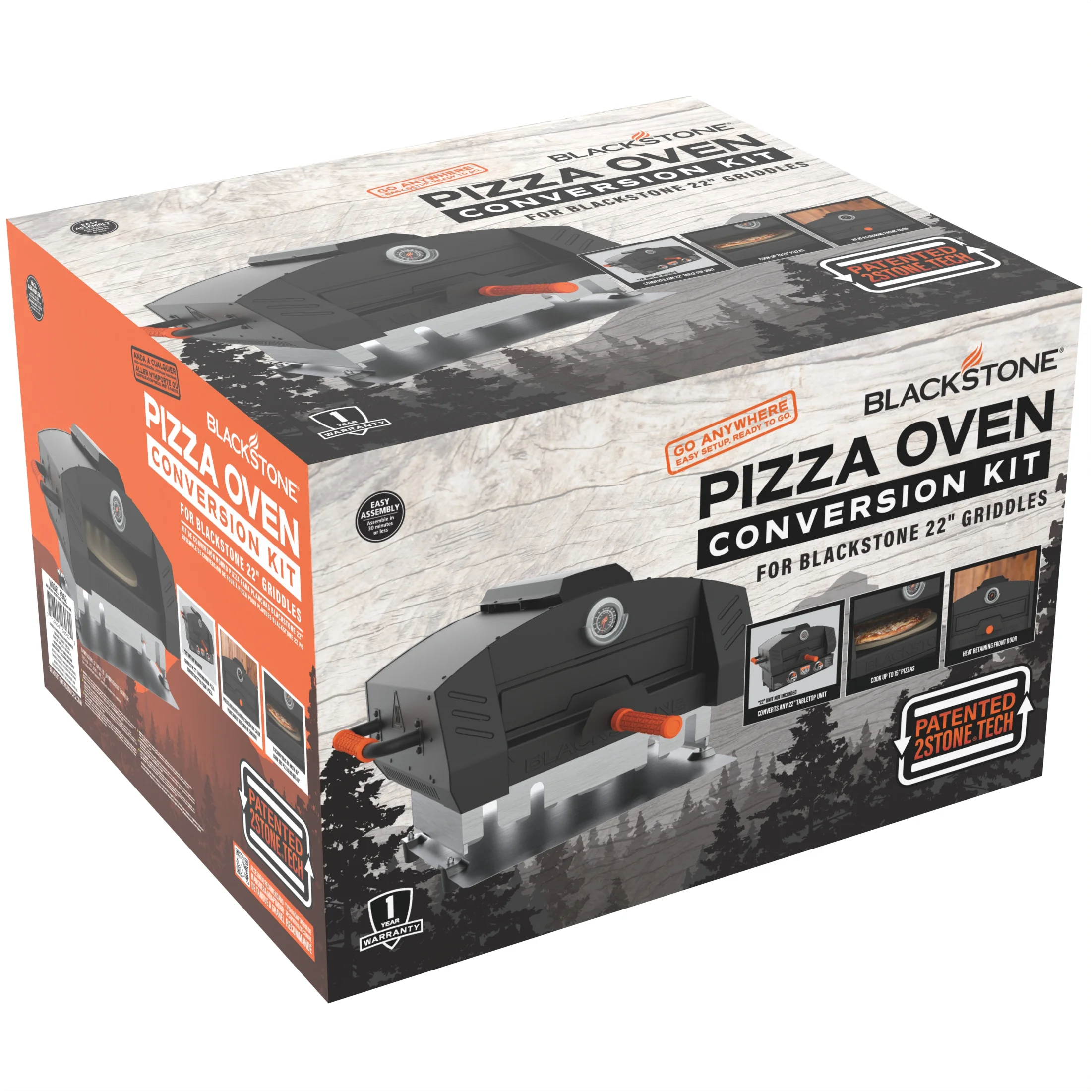 Blackstone 22 On-the-Go Pizza Oven Conversion Kit with 15 Cordierite Stone