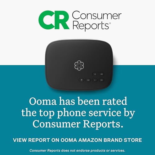Ooma Telo VoIP with 3 HD3 Handsets Complete Home Phone System for Unlimited Nationwide Calling, Mobile App Access, and Robocall Blocking Affordable Landline Replacement