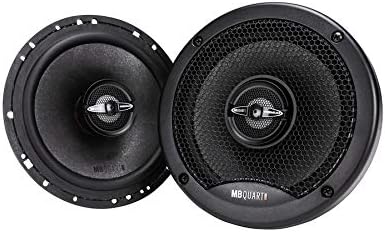 MB Quart PK1-116 Premium Car Speakers (Black, Pair) – 6.5 Inch Coaxial Speaker System, 220 Watt, 2-Way Car Audio, 4 OHMS (Grills Included)