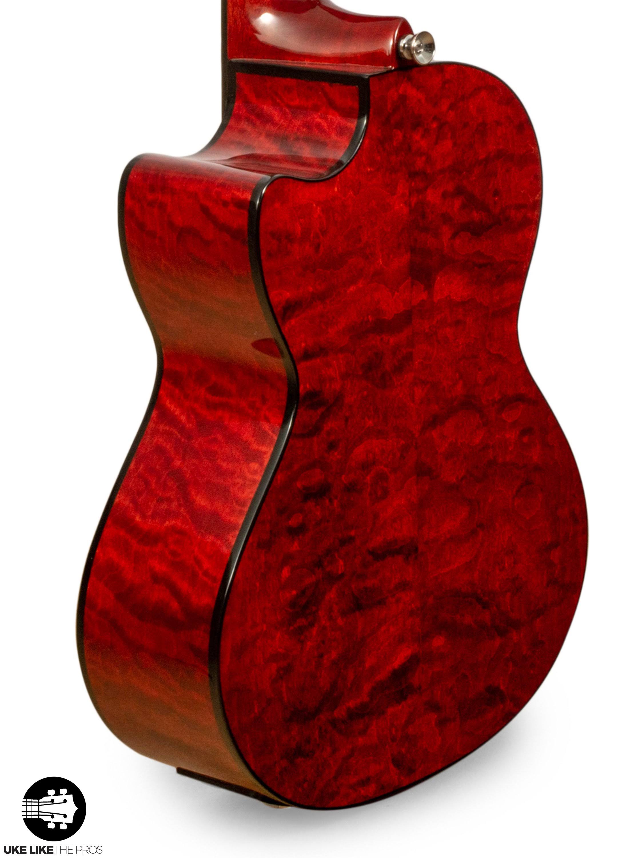 Lanikai Quilted Maple Red Stain Tenor Ukulele, Brown