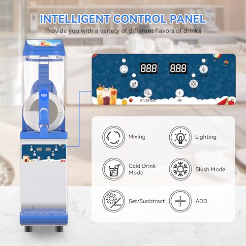 Commercial Slushy Machine - 1000W 30L Tanks Slush Maker Machine 304 Stainless Steel Commercial Margarita Machines Efficient Cooling the Ideal Slushie Machine for Bars Cafes Restaurants