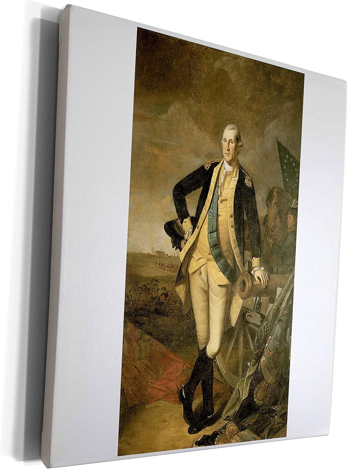 3dRose cw_126867_1 George Washington at Princeton by Charles Willson Peale American Art-Museum Grave Canvas, 16 by 20-inch, Multicolor Pack of 2