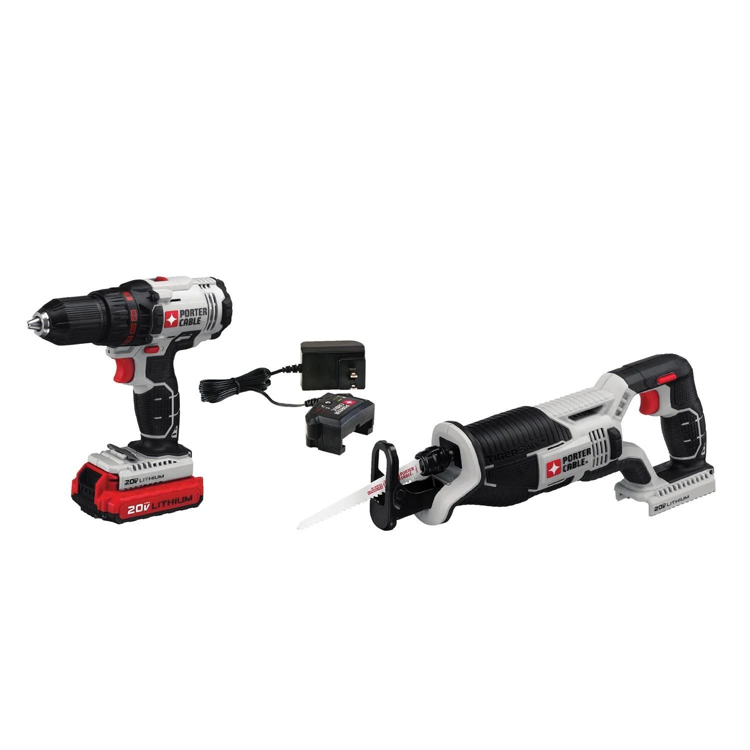Porter-Cable PCCK603L2 20V Max Cordless Drill Driver and Reciprocating Saw Combo Kit