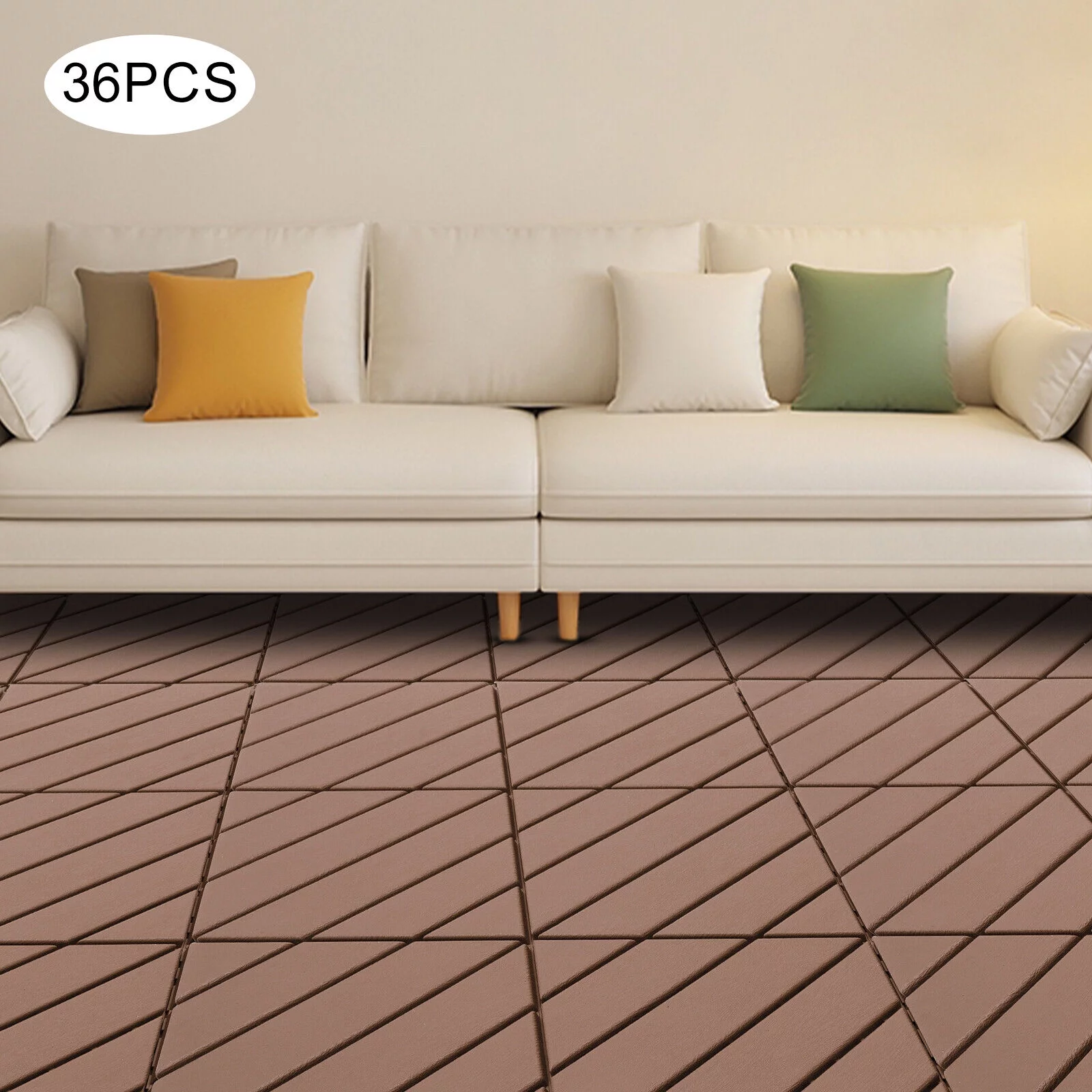 Modern 36PCS Interlocking Deck Tiles Floor Mount Plastic Composite Patio Deck Tiles 12”x12”