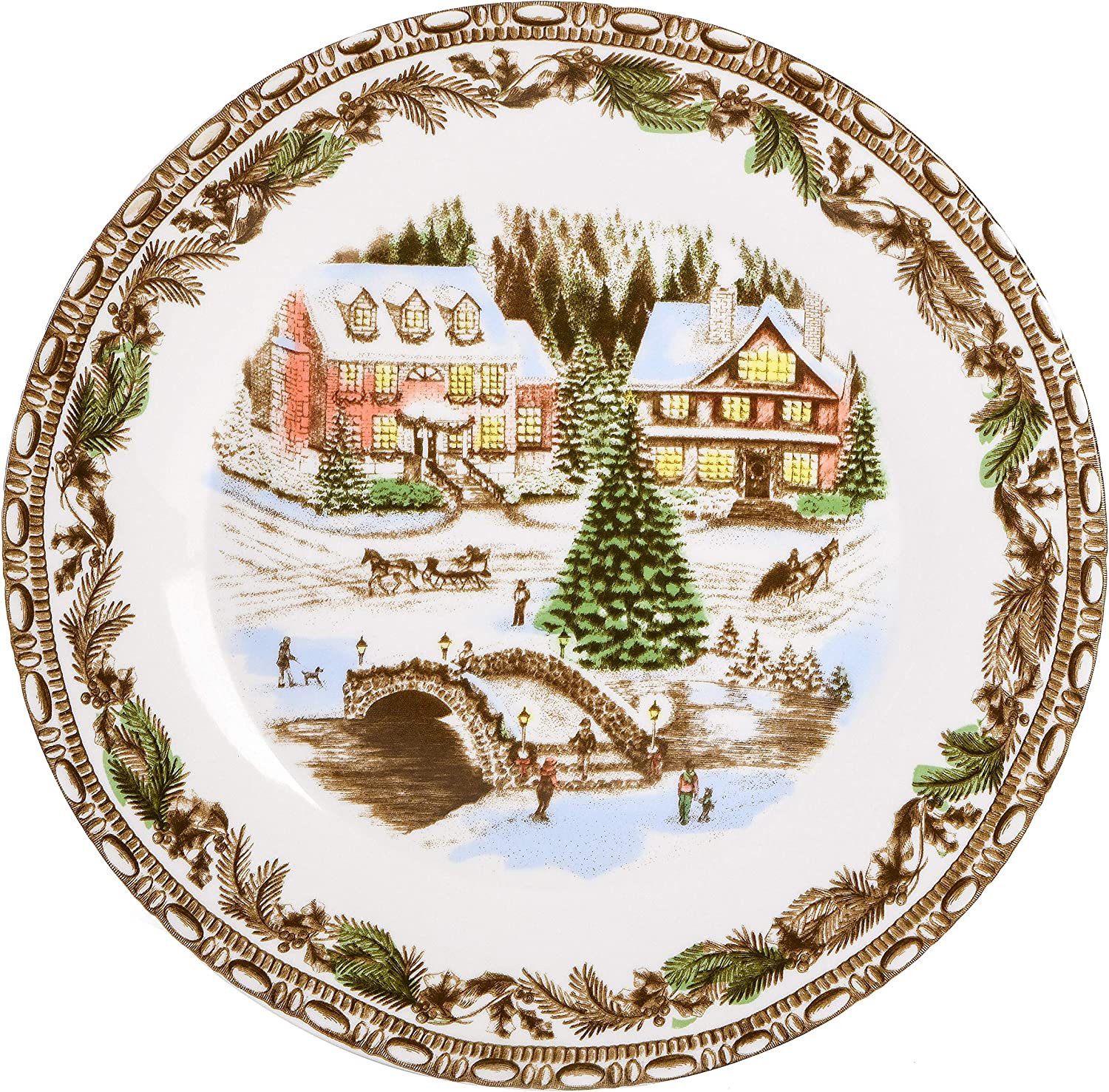 Christmas Toile 16 Piece Dinnerware Set, Multicolor -