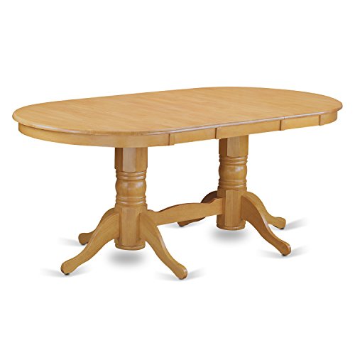 East West Furniture VABO9-OAK-W 9 Piece Modern Set Includes an Oval Wooden Table with Butterfly Leaf and 8 Dining Room Chairs, 40x76 Inch
