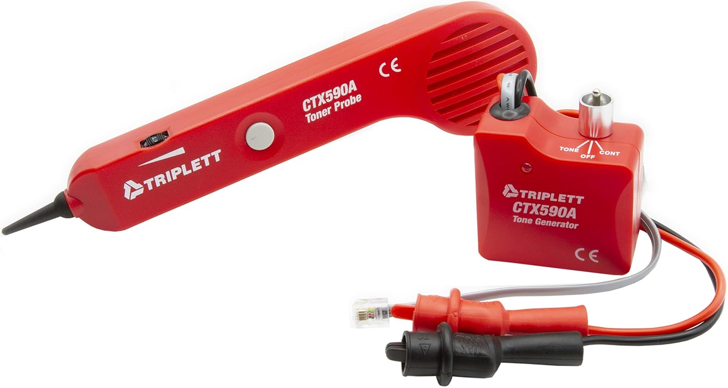 Triplett Fox & Hound Premium Tone and Probe Wire Tracing Kit Generates Multiple Tones with Adjustable Sensitivity for Electrical Wire, LAN Cable, Telephone, and More (3399)