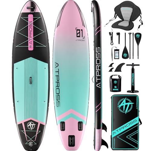 11'6"x35" Inflatable Paddle Board, 450lbs Extra Wide Stand Up Paddleboard for Adults with Premium SUP Accessories Kit & Backpack, Blow Up Kayak Non-Slip Stable Deck Boat for Yoga Fishing Surf