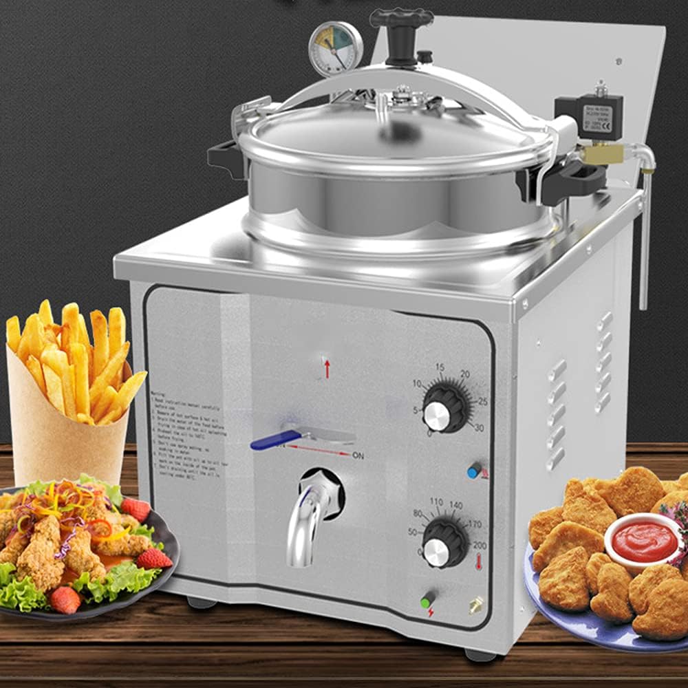 Air Fryer,110V Commercial Electric Countertop Pressure Fryer Large Air Fryer 16L Stainless Chicken Fish for Steamer, Slow Cooker, Multi-Cooker, and More