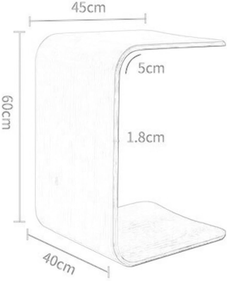 Modern Wooden C-Shaped Sofa Side Table Rectangular Small Walnut Wood Snack Coffee Table, Compact Accent End Table for Livingroom Couch Bedroom