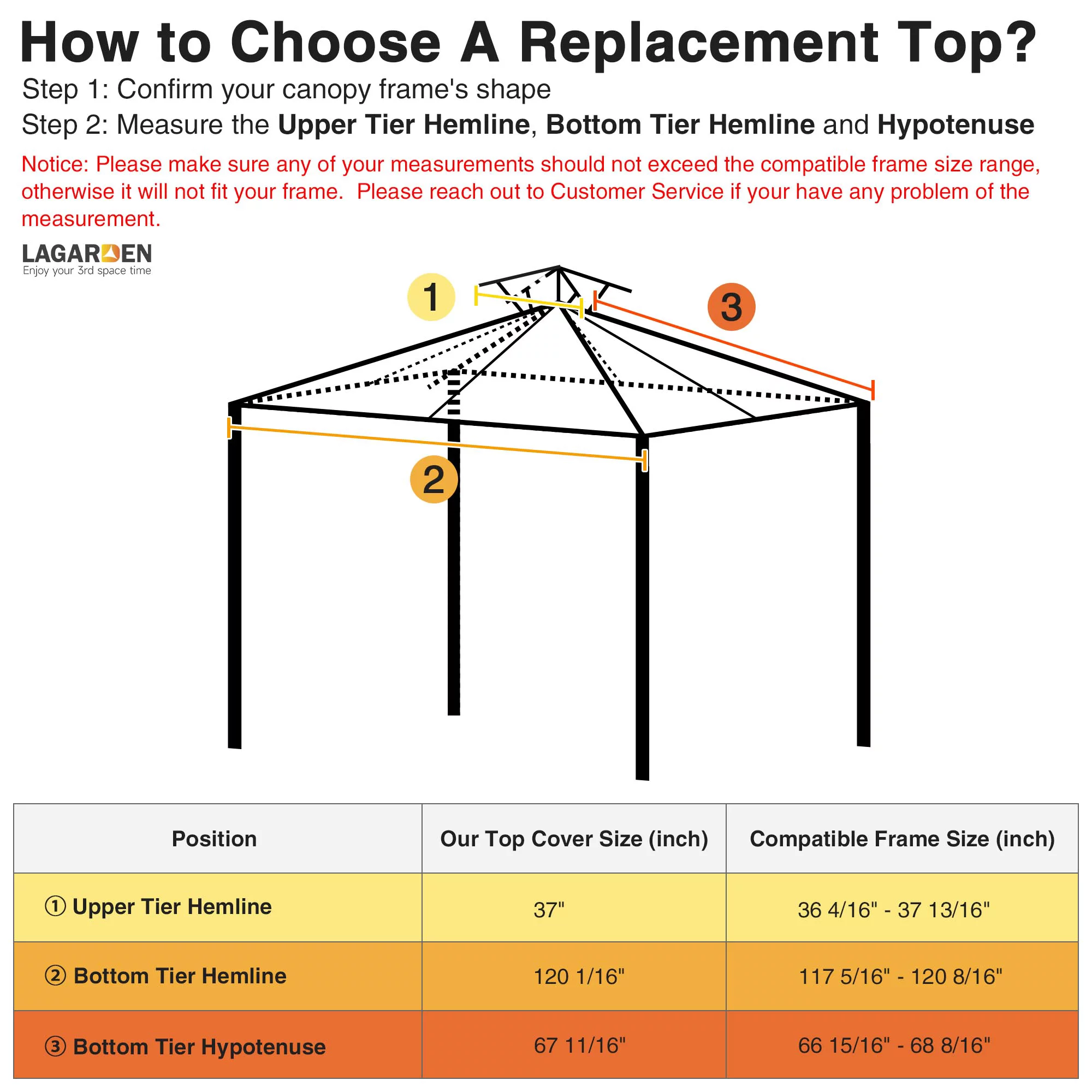 Yescom 10'x10' Gazebo Top Replacement for 2 Tier Outdoor Canopy Cover Patio Garden Yard Grey Y00910T09