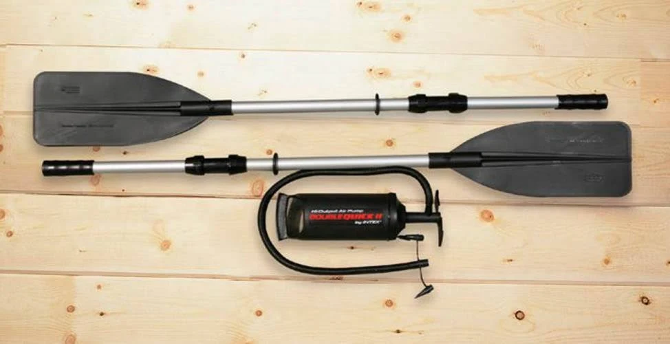 Intex Excursion 4 Inflatable Rafting/Fishing Boat Set with 2 Oars 68324EP