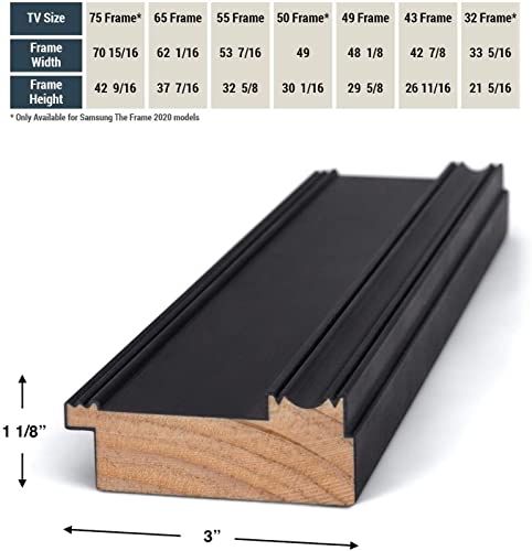 Frame My TV Deco TV Frames - Black Smart Frame Compatible ONLY with Samsung The Frame TV