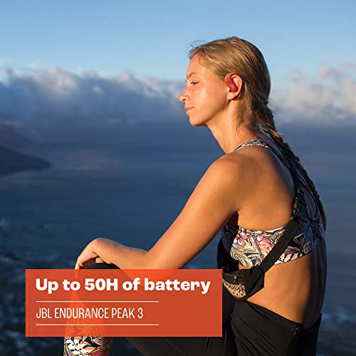JBL Endurance Peak 3 - Dust and Water Proof (IP68) True Wireless Active Earbuds, Pure Bass Sound, Up to 50 Total Hours of Playback with Speed Charge, Ambient Aware & Talk Thru (White)