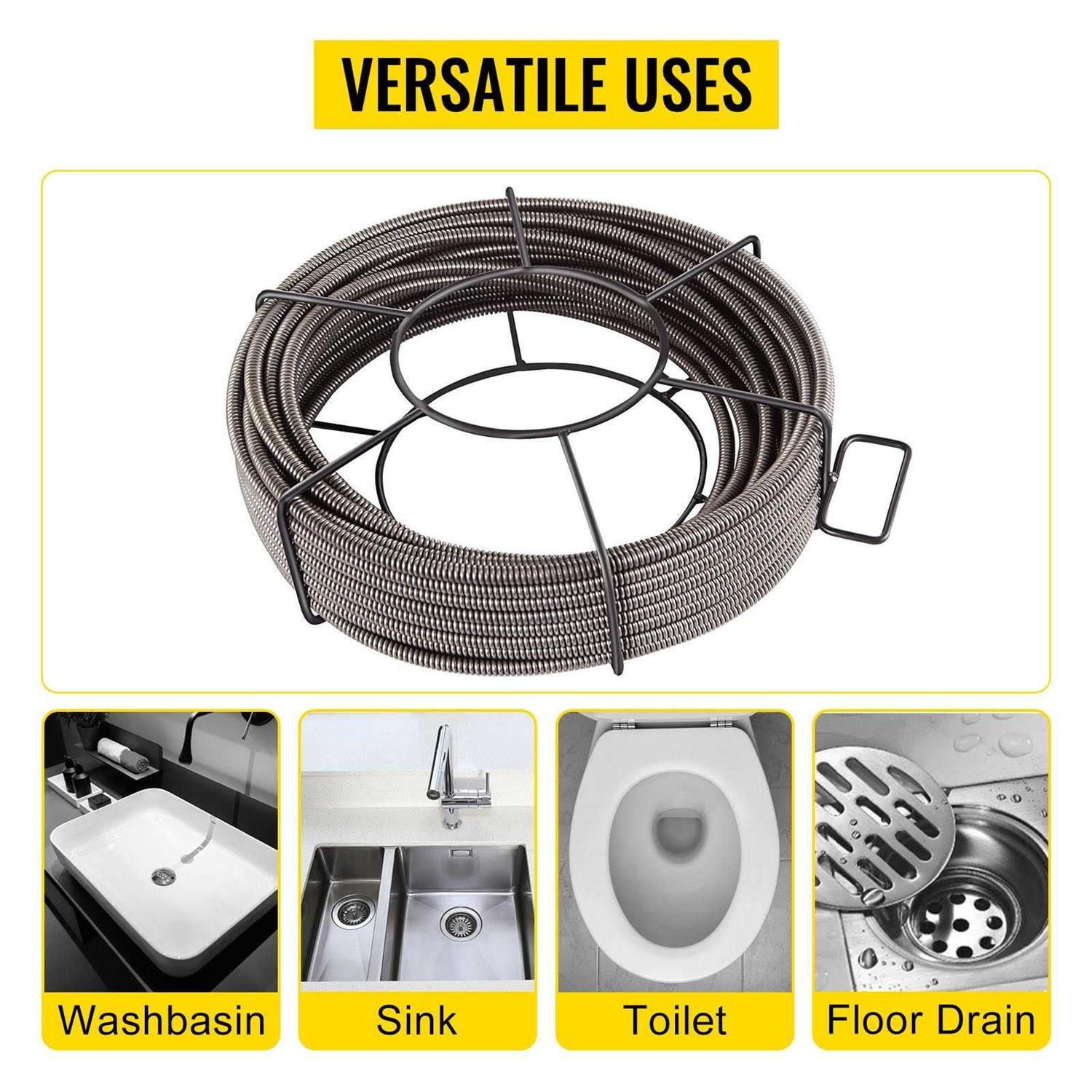 VEVOR Drain Cleaning Cable Solid Core Cable Sewer Cable Drain Auger Cable Cleaner Snake Clog Pipe Drain - Shop Hardware Tools Online Store