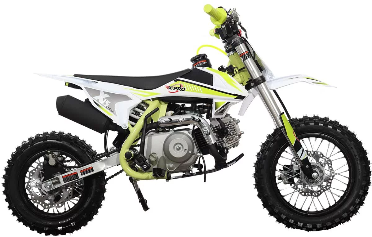 X-Pro Brand New 110cc Dirt Bike, Semi-Automatic Transmission Kick Start Chain Drive 12"/10" Wheels - Curated Treasures Market