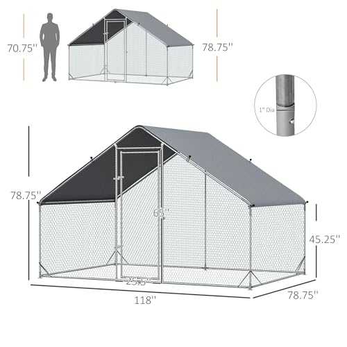 65Inch Chicken Coop Wooden with Nesting Box and Detachable Run, Outdoor Chicken-House Poultry Cage Hen, Removable Tray, Roosting Bars, Ramp, for Garden Backyard