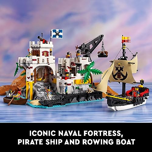 LEGO Icons Eldorado Fortress Building Kit, Pirate Gift, Includes Pirate Ship and 8 Minifigures, Nostalgic Gift Idea for Adults Who Love a Rewarding Project, Home Office Décor, 10320