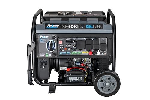 Pulsar 9500W Tri Fuel Gasoline Propane Natural Gas Portable Inverter Generator w/Remote Start & CO Sentry for Home Use GS95TiSCO