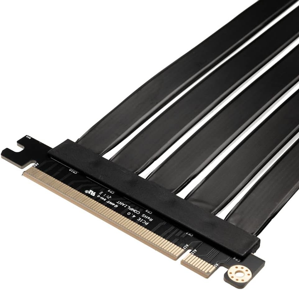 Thermal Grizzly PCIe 4.0 Riser Cable 30cm Long, Flexible Riser Cable PCI-e 4.0 x16 for Easy Insertion of Expansion Cards, Full Speed 16x PCIe Riser Extender Compatible with Computer Graphics Cards