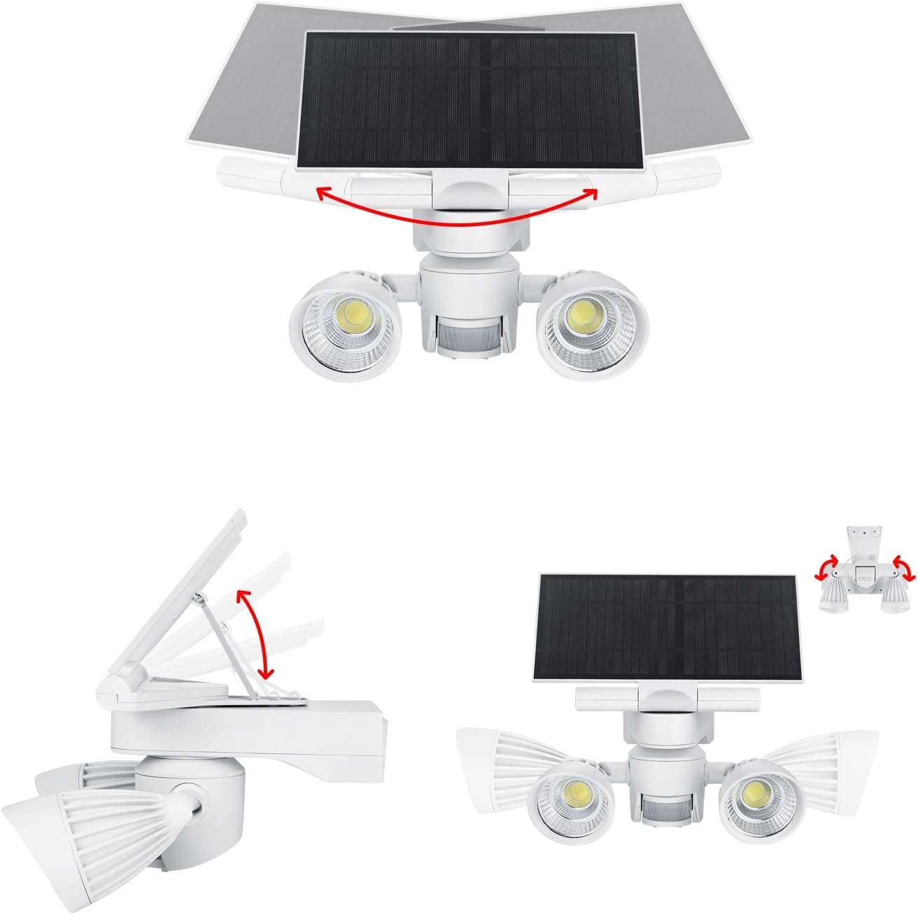 Wasserstein Floodlight & Solar Panel Charger, Motion-Activated, Compatible with Arlo Essential Spotlight/XL Spotlight Camera (White) (NOT Compatible with Arlo Ultra/Pro/Pro 2/Pro 3, HD, Floodlight)