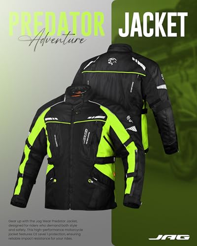 JAG Touring Motorcycle Jacket for Men, Dual Sports Water Resistant Adventure Riding Jacket with Cordura Fabric & CE Armor