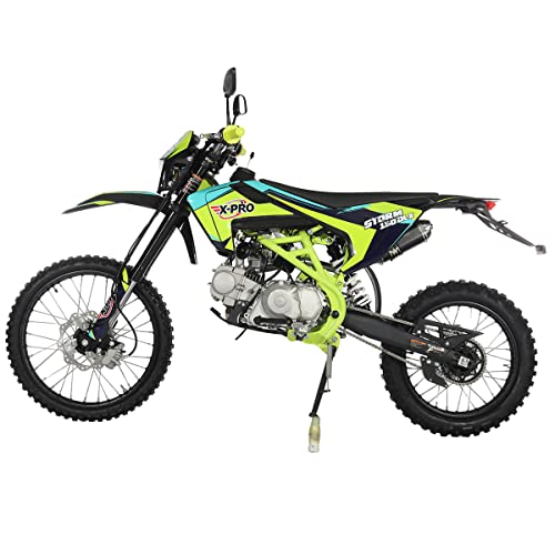 X-PRO 150 Dirt Bike Storm DLX 150 4-Speed Manual Transmission with All Lights, Electric/Kick Start, Big 19"/16" Tires!