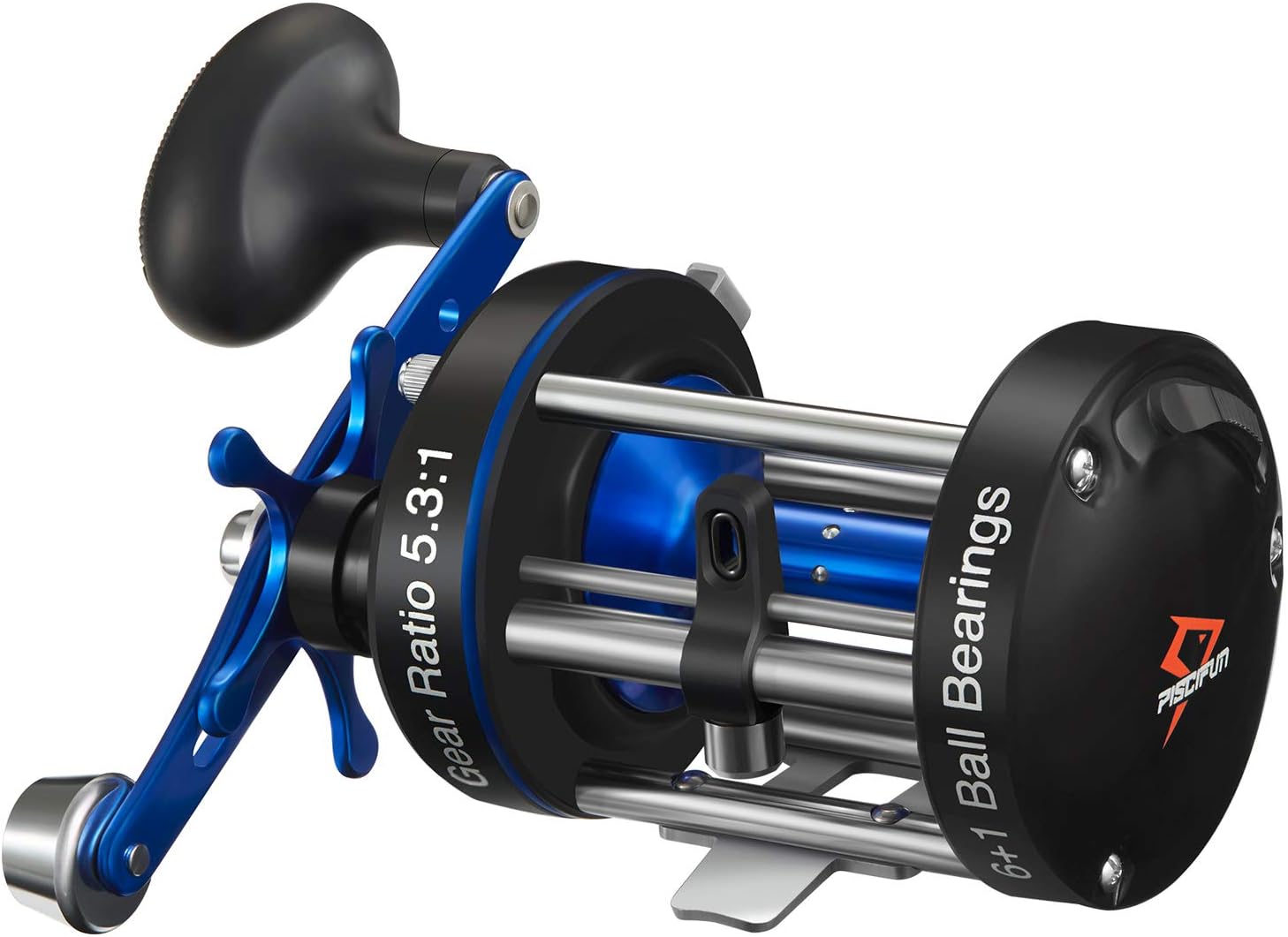 Piscifun Chaos XS Round Reel - Reinforced Metal Body Round Baitcasting Reel, Smooth Powerful Saltwater Inshore Surf Trolling Fishing Reels, Conventional Reels for Catfish, Musky, Bass, Pike