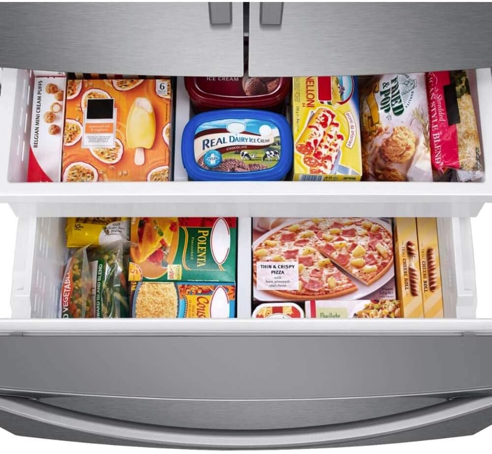 Samsung 27 Cu. Ft. Fingerprint Resistant Stainless Steel 3-Door French Door Refrigerator With External Water & Ice Dispenser